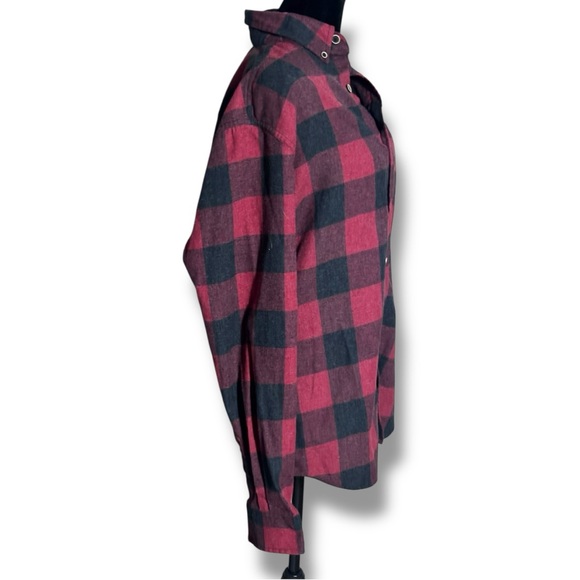 Weatherproof Vintage Cream and Orange Label Red/Black Classic Plaid Long Sleeve - Picture 4 of 16